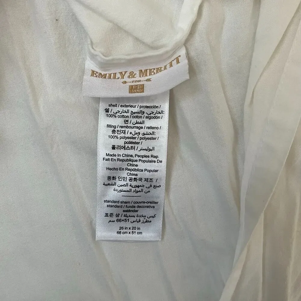 Pottery Barn Teen Emily & Meritt Diamond Ruffle Standard Quilted Sham Stripe